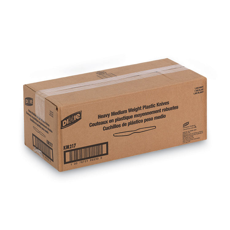 Plastic Cutlery, Heavy Mediumweight Knife, White, 1,000/Carton