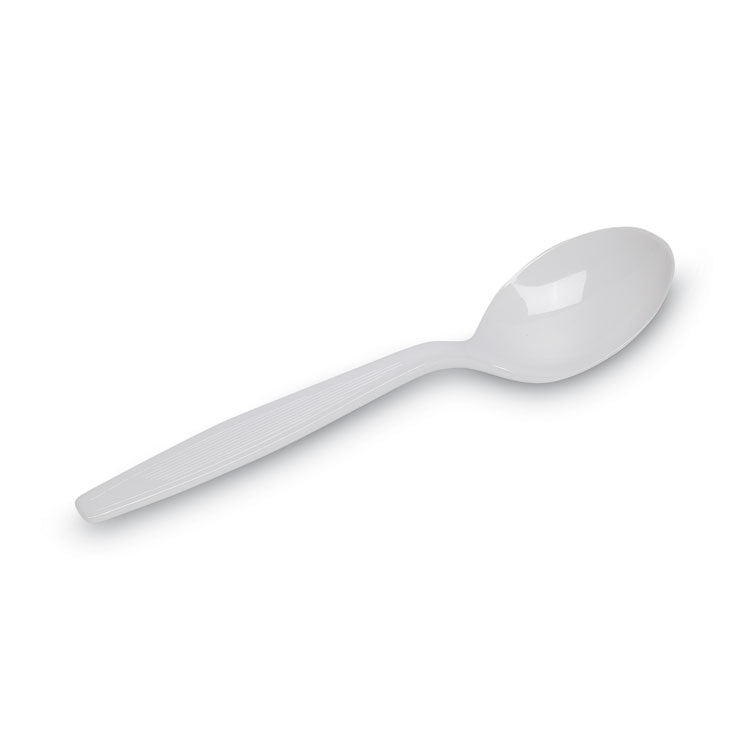 Plastic Cutlery, Heavyweight Soup Spoon, White, 100/Box, 10 Boxes/Carton