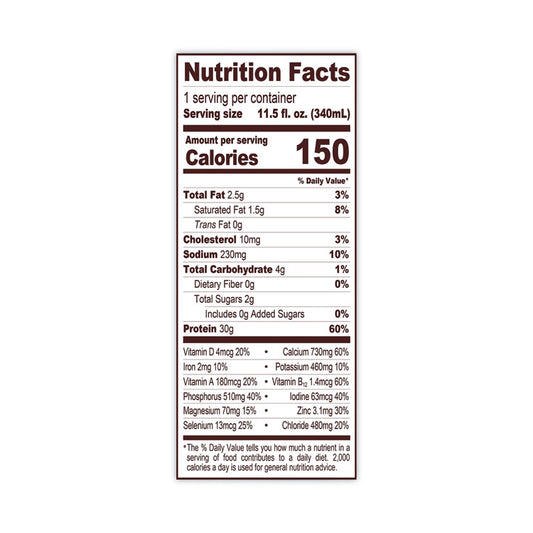 High Protein Chocolate Nutrition Shake, 11.5 oz Bottle, 12/Carton