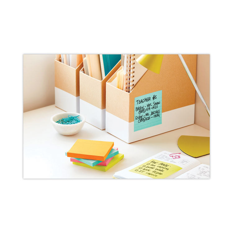 Pads in Supernova Neon Collection Colors, Note Ruled, 4" x 4", 90 Sheets/Pad, 6 Pads/Pack