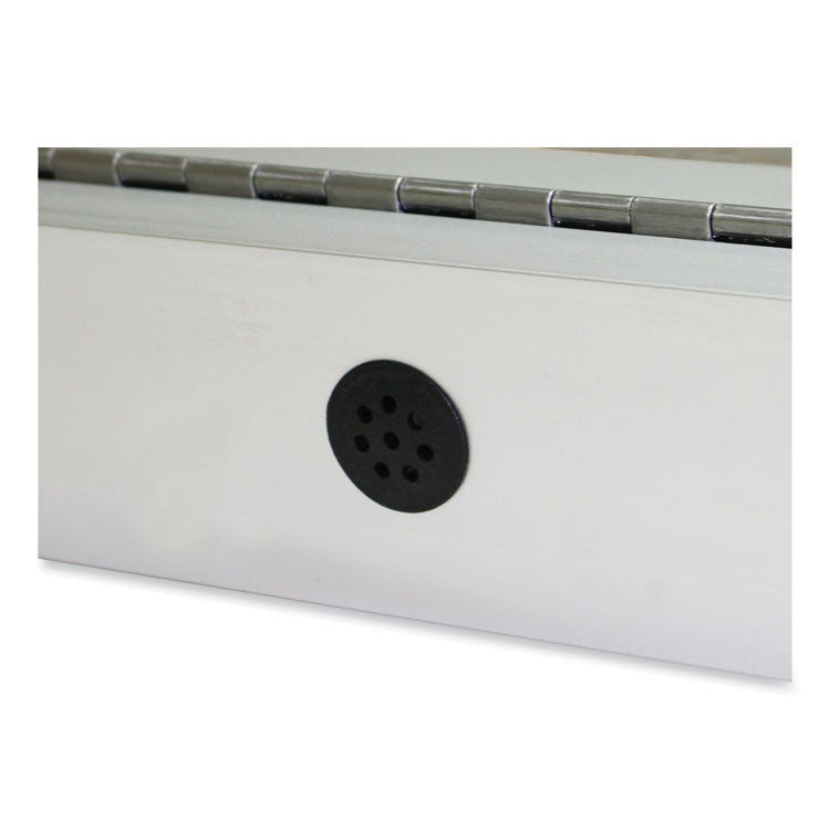2 Door Enclosed Vinyl Bulletin Board with Satin Frame, 60" x 48", Silver Surface, Satin Aluminum Frame