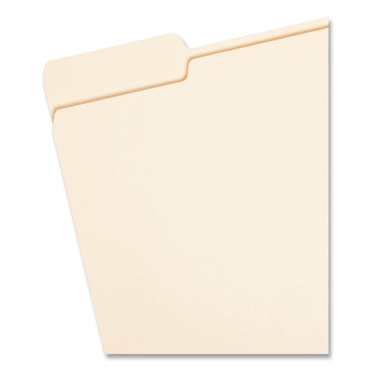 Top Tab File Folders with Antimicrobial Product Protection, 1/3-Cut Tabs: Assorted, Letter, 0.75" Expansion, Manila, 100/Box