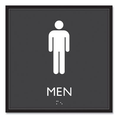 USS66914 SIGN,MEN RESTROOM,BK