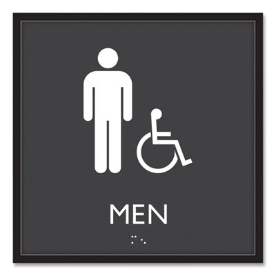 USS66915 SIGN,MEN ACCESSIBLE,BK