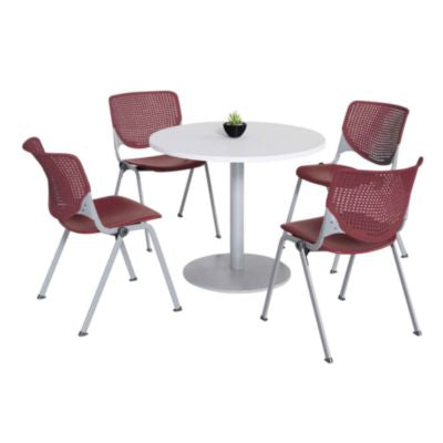 KFI811774036672 TABLE,WHT, 4 CHAIRS,BG