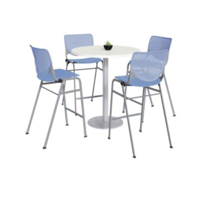 KFI811774037136 TABLE,4 PERI STOOLS,WH