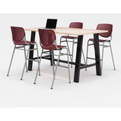 KFI840031900746 TABLE,4 BURG CHAIRS,DBR