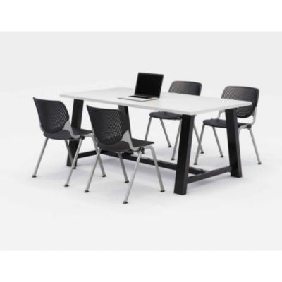 KFI840031900272 TABLE,MT,WHT, 4 CHR,BK