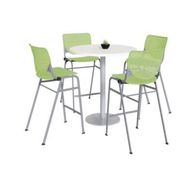 KFI811774037112 TABLE,4 LGRN STOOLS,WH