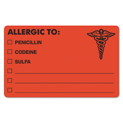TAB00488 LABEL,ALLERGIC TO:PENC,OE