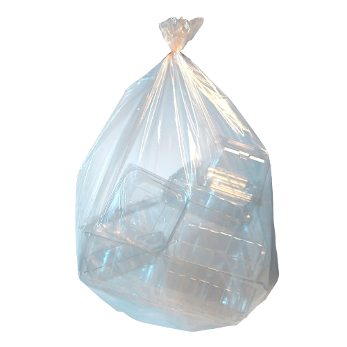 Clear Performance Can Liners - 33 Gal 33x39 LLDPE 1.00 Mil Clear 6/25 Rolls, 252 Cases