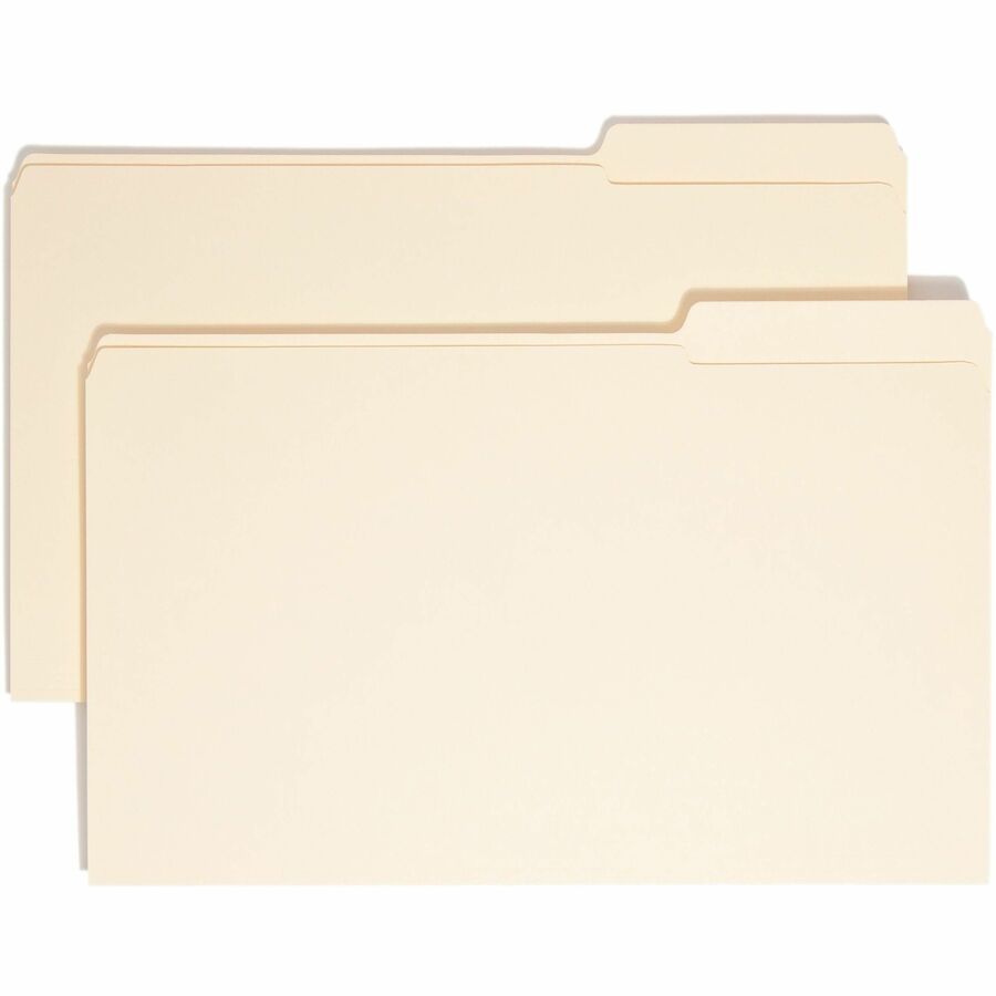 Smead 1/3 Tab Cut Legal Top Tab File Folder - 8 1/2" x 14" - 3/4" Expansion - Top Tab Location - Third Tab Position - 11 pt. - 2 Plys - Manila - Reinforced, Rounded Corner, Durable, Reinforced Tab - 10% Recycled - 100 / Box