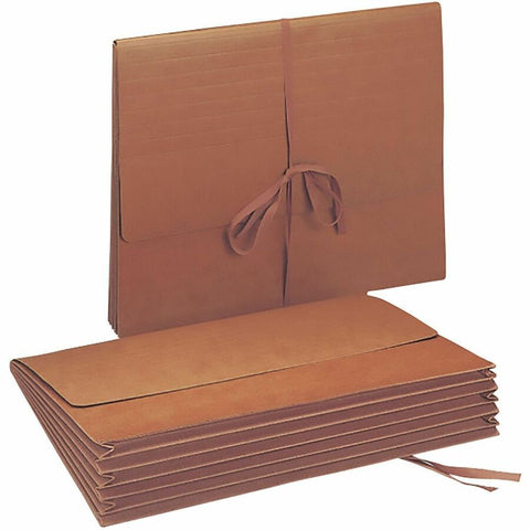 Smead Letter Recycled File Wallet - 8 1/2" x 11" - 5 1/4" Expansion - Redrope - Redrope - Tyvek Gusset, Reinforced Gusset - 30% Recycled - 10 / Box