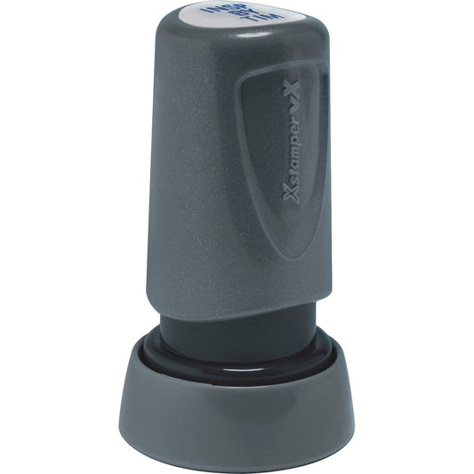 Xstamper VX Pre-inked Round Stamp - Message Stamp - 0.62" Impression Diameter - 1 Each