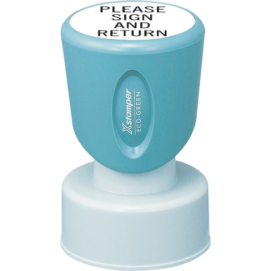 Xstamper Round Custom Stamp - Custom Message Stamp - 1" Impression DiameterPlastic - 1 Each