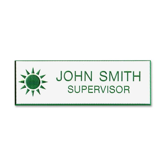 Xstamper Standard Logo Name Badges - 3" Width x 1" Height - Plastic - 1 Each
