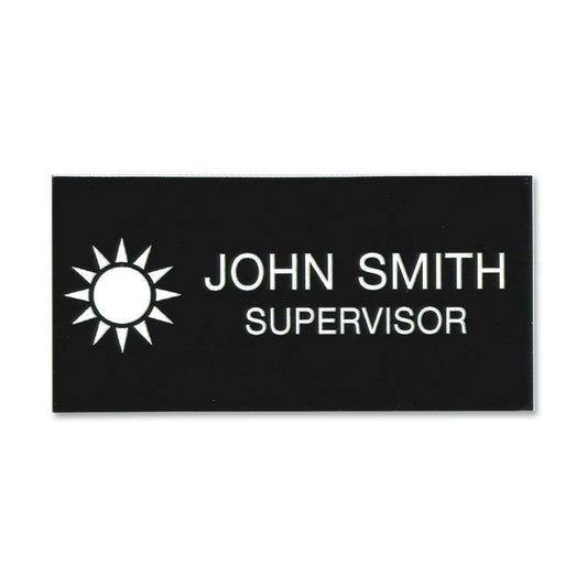 Xstamper Standard Logo Name Badges - 3" Width x 1.5" Height - Plastic - 1 Each