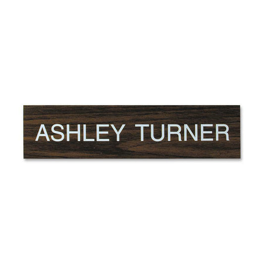 Xstamper Xecutives Name Plates - 10" Width x 2" Height - Wall Mountable - Plastic - 1 Each