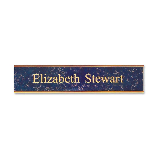 Xstamper Framed Standard Aluminum Wall Sign - 10" Width x 2" Height - Wall Mountable - Indoor, Outdoor - Aluminum - Gold - 1 Each