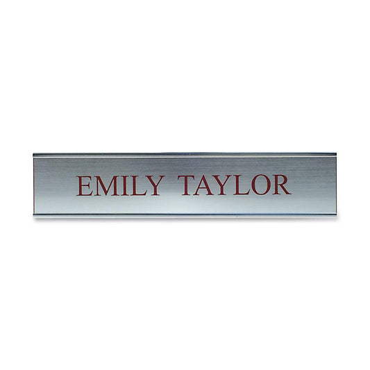Xstamper Framed Standard Aluminum Wall Sign - 10" Width x 2" Height - Wall Mountable - Indoor, Outdoor - Aluminum - Silver - 1 Each