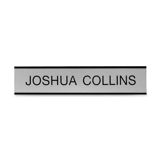 Xstamper Framed Standard Aluminum Wall Sign - 10" Width x 2" Height - Wall Mountable - Indoor, Outdoor - Aluminum - Black - 1 Each