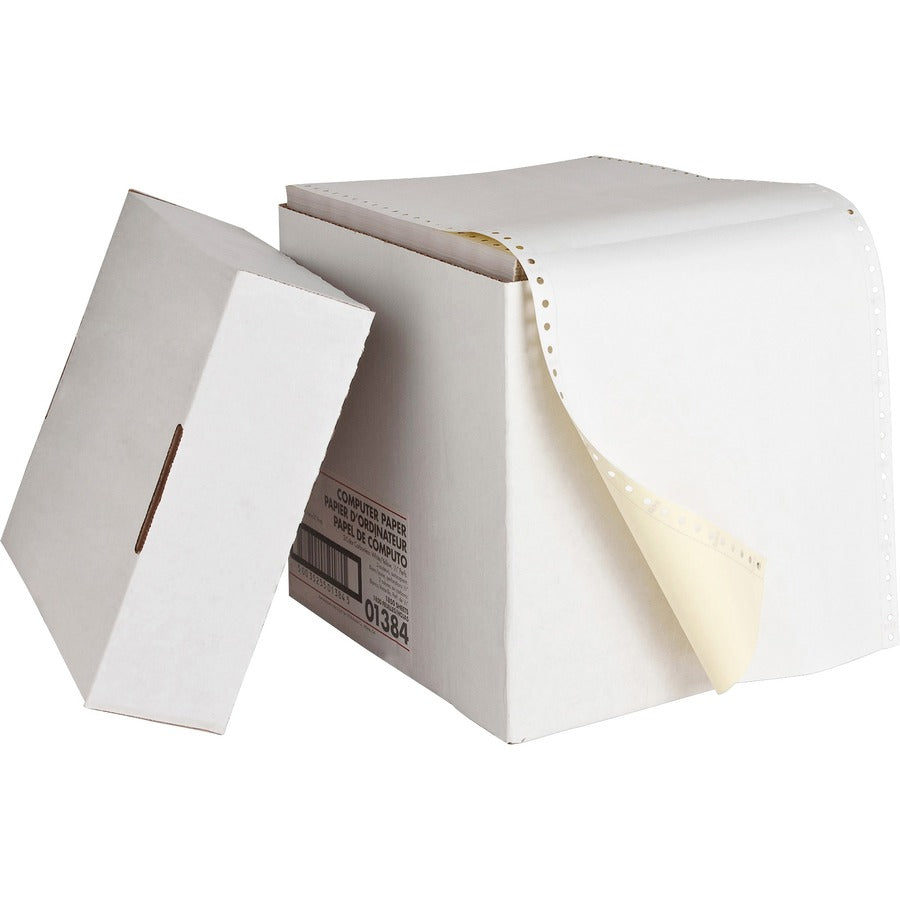 Sparco Multicolor Carbonless Computer Paper - Letter - 8 1/2" x 11" - 15 lb Basis Weight - Perforated - White - 1850 / Carton