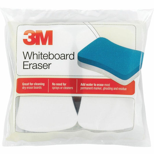 3M Whiteboard Erasers - White, Blue - 5" Width x 3" Height - 1 Pack