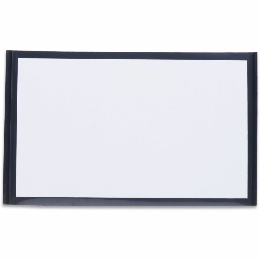 Tatco Label Inserts Magnetic Label Holders - Support 3" x 5" Media - 3.4" Height x 5.4" Width - Vinyl - Black - 10 / Pack