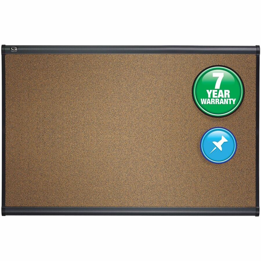 Quartet Prestige Bulletin Board - 24" Board Height x 36" Board Width - Brown Cork Surface - Self-healing, Durable - Light Cherry Frame - 1 Each
