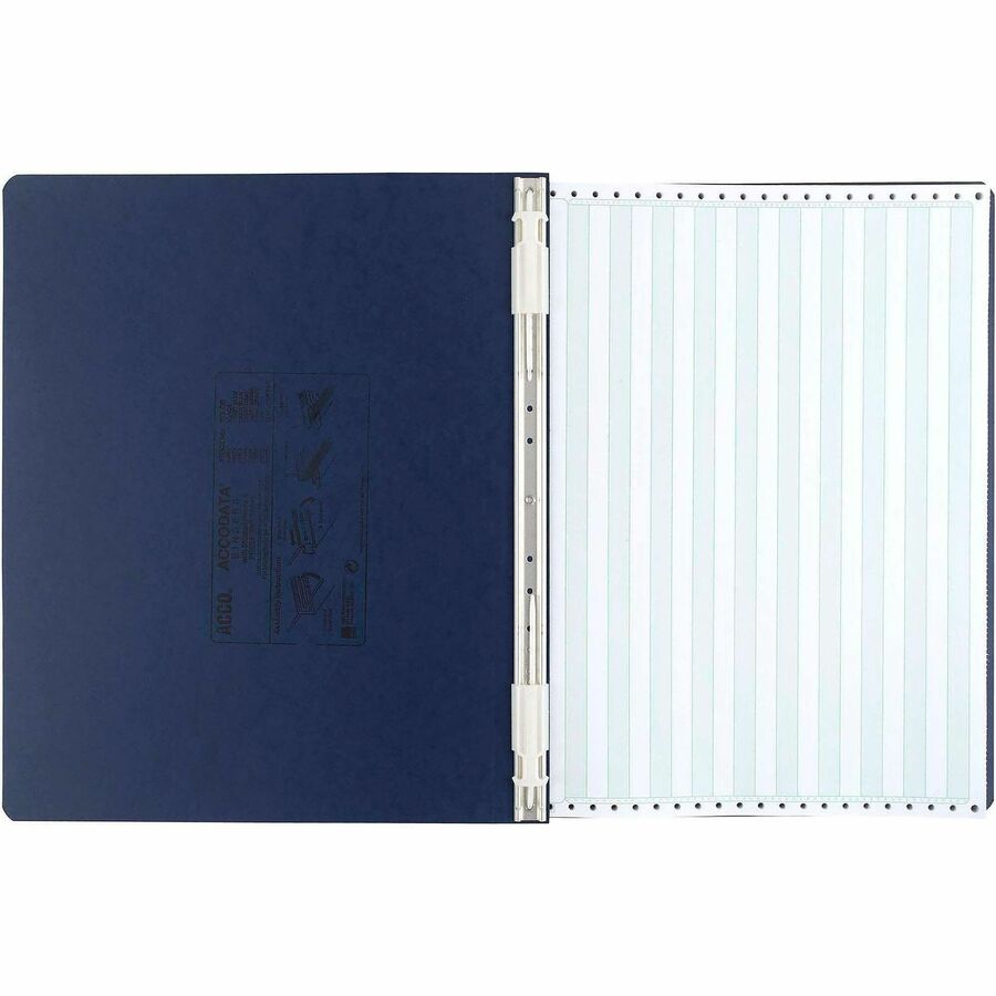 ACCO PRESSTEX Unburst Sheet Covers - 6" Binder Capacity - Fanfold - 11" x 14 7/8" Sheet Size - Dark Blue - Retractable Filing Hooks, Hanging System, Moisture Resistant, Water Resistant - 1 Each