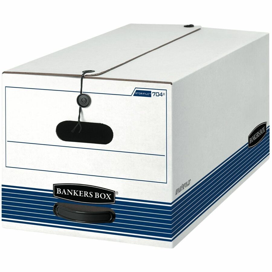 Bankers Box STOR/FILE File Storage Box - Internal Dimensions: 12" Width x 24" Depth x 10" Height - External Dimensions: 12.3" Width x 24.1" Depth x 10.8" Height - Media Size Supported: Letter - String/Button Tie Closure - Medium Duty - Stackable - Corr...