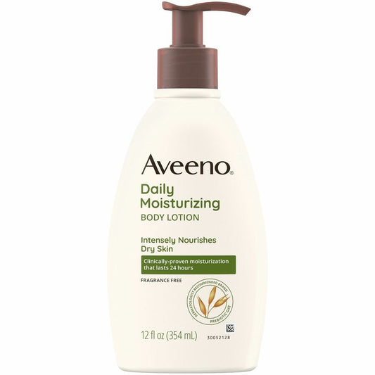 Aveeno, Daily Moisturizing Lotion - Lotion - 12 fl oz - 12 oz (340.2 g) - Non-fragrance - For Dry, Sensitive Skin - Non-greasy, Non-comedogenic, Hypoallergenic, Absorbs Quickly - 1 Each