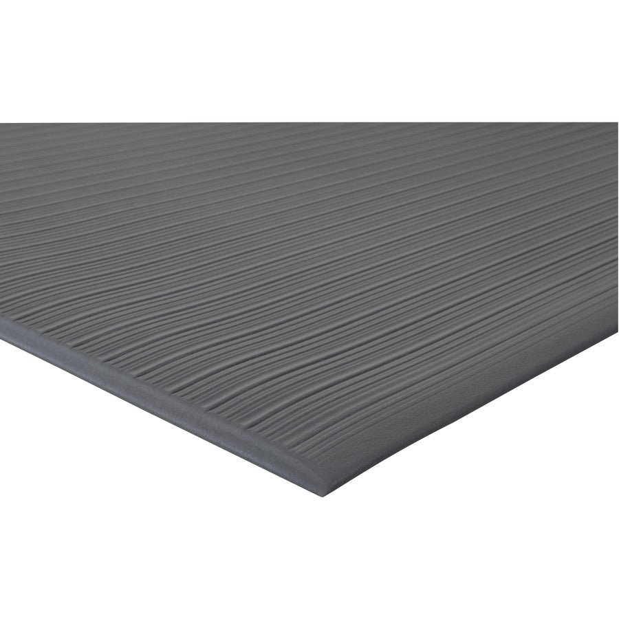 Genuine Joe Air Step Anti-Fatigue Mat - Warehouse - 60" Length x 36" Width x 0.375" Thickness - Vinyl, Vinyl Foam - Black - 1 Each