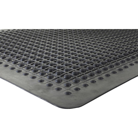 Genuine Joe Flex Step Rubber Anti-Fatigue Mats - Warehouse - 60" Length x 36" Width - Rubber - Black - 1 Each