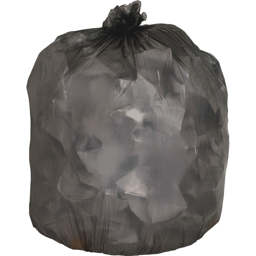 Genuine Joe Economy Linear Low-Density Can Liners - 45 gal Capacity - 46" Length x 40" Width x 0.45 mil (11 Micron) Thickness - Low Density - Black - 250 / Carton