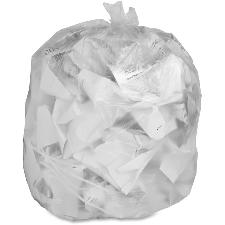 Genuine Joe Economy High-Density Can Liners - Medium Size - 33 gal Capacity - 39" Length x 33" Width x 0.35 mil (9 Micron) Thickness - High Density - Translucent - Resin - 500 / Carton