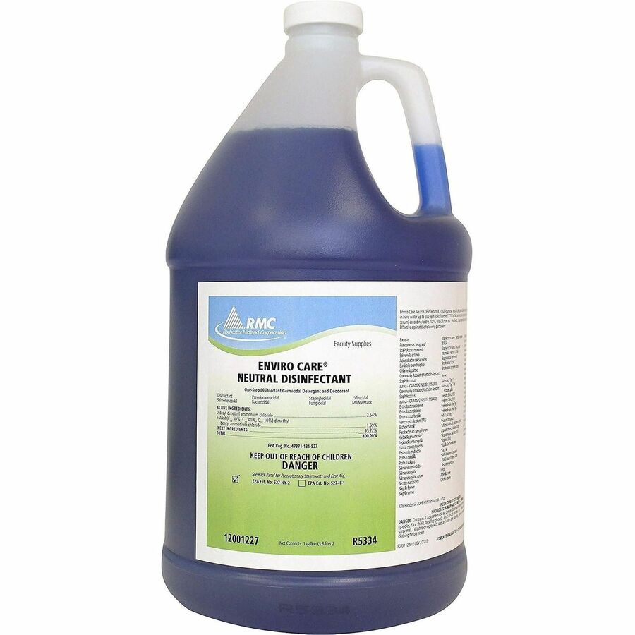 RMC Enviro Care Neutral Disinfectant - Concentrate - 128 fl oz (4 quart) - pH Neutral - Blue - 1 Each
