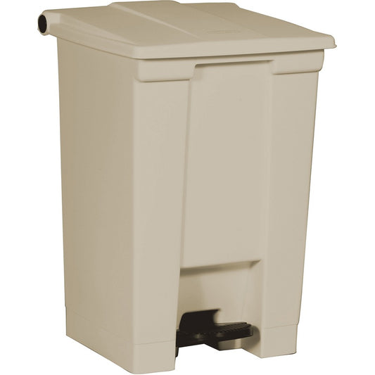 Rubbermaid Commercial Step-on Waste Container - 12 gal Capacity - 17.1" Height x 15.7" Width x 16.3" Depth - Plastic - Beige - 1 Each