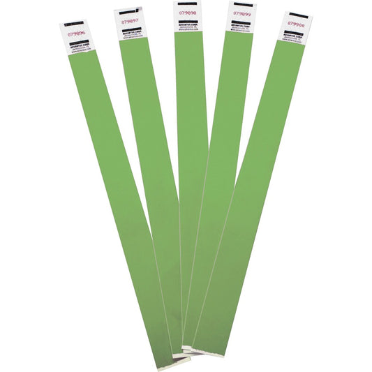 Advantus Tyvek, Wristbands - 9.8" Height x 0.7" Width - Green - Tyvek - 100 / Pack