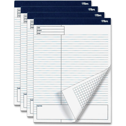 TOPS Project Planning Pads - 8 1/2" x 11 3/4" Sheet Size - White - Chipboard - 1 Pack
