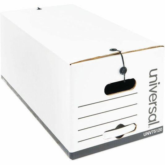 Universal Economical Easy Assembly Storage Files, Letter Files, White, 12/Carton - Internal Dimensions: 12" Width x 24" Depth x 10" Height - Media Size Supported: Letter - Flap, String/Button Closure - Medium Duty - Stackable - Corrugated Fiberboard...