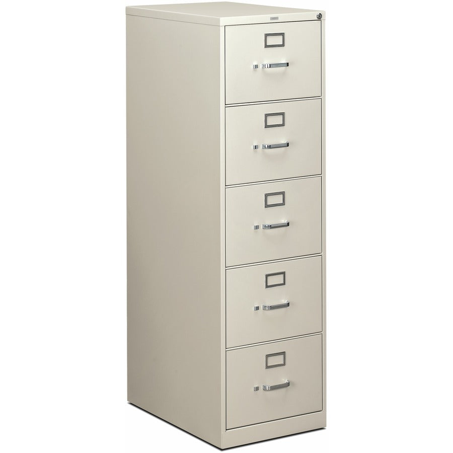 HON 310 H315C File Cabinet - 60" Height x 18.3" Width x 26.5" Depth - Total Drawer(s): 5 - Finish: Light Gray - Lockable, Durable, Label Holder - For File, Office, File Folder, Desk - 1 Each