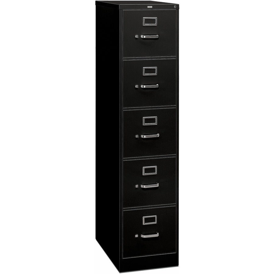 HON 310 H315C File Cabinet - 60" Height x 18.3" Width x 26.5" Depth - Total Drawer(s): 5 - Finish: Black - Lockable, Durable, Label Holder - For File, Office, File Folder, Desk - 1 Each