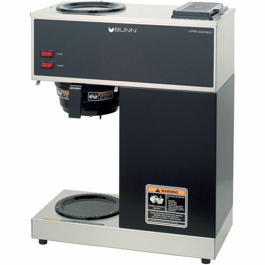 BUNN VPR12-Cup Pourover Coffee Brewer with 2 Warmers - 2 quart - 12 Cup(s) - Multi-serve - Stainless Steel - Stainless Steel Body