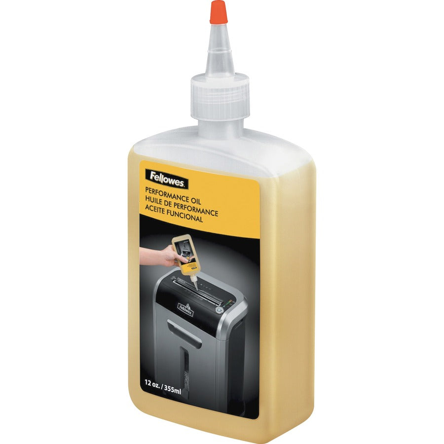 Fellowes Powershred&reg, Shredder Oil - 12 Oz. Bottle - 12 fl oz - Light Amber