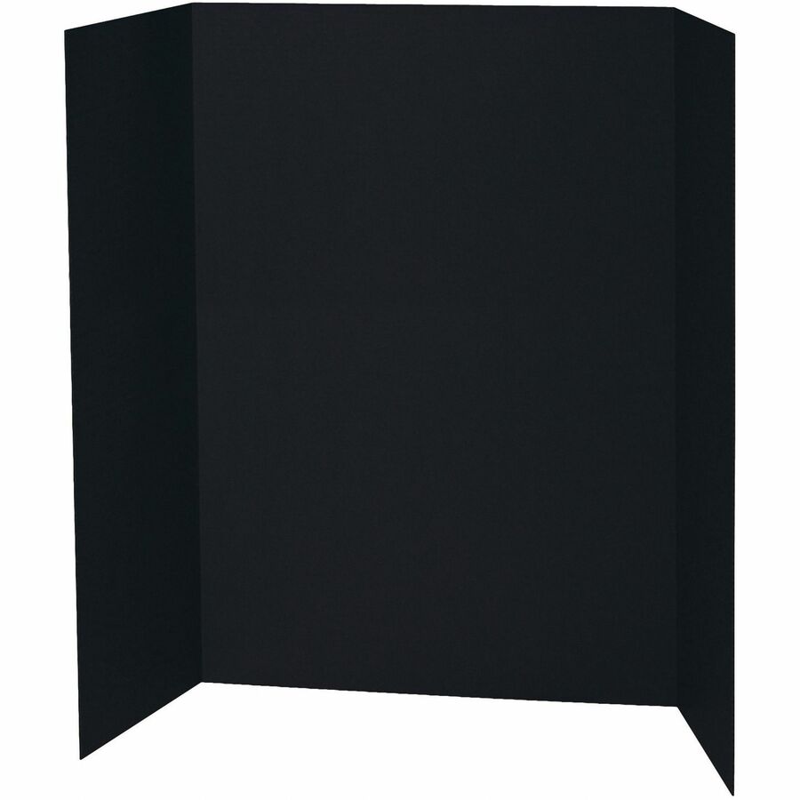 Pacon Presentation Boards - 36" Board Height x 48" Board Width - Black Surface - Tri-fold - 24 / Carton