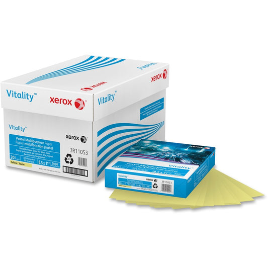 Xerox Vitality Multipurpose Pastel Paper - Letter - 8 1/2" x 11" - 20 lb Basis Weight - Jam-free - Yellow - 1 Ream