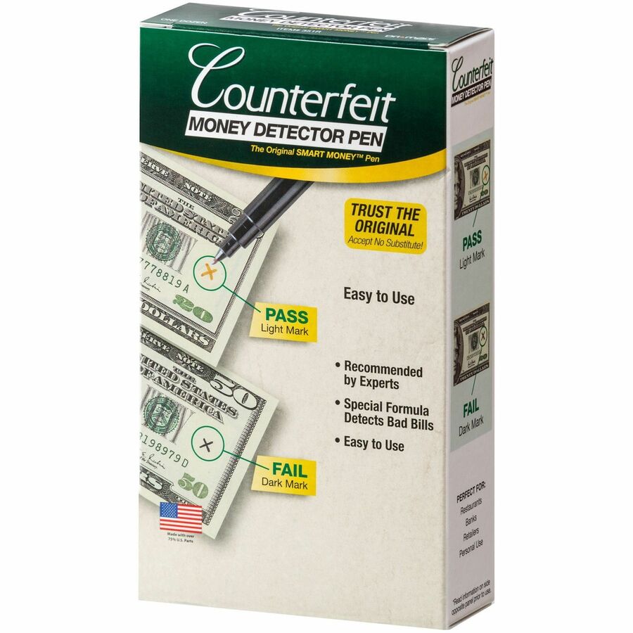 Dri Mark Counterfeit Detector Pens - Chemical - Black - 1 Dozen