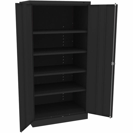 Tennsco Standard Black Storage Cabinet - 36" Width x 24" Depth x 72" Height - 5 x Shelf(ves) - 2 x Standard Door(s) - Heavy Duty, Adjustable Shelf, Locking Door, Hinged Door, Reinforced, Carrying Handle, Durable - Black - Powder Coated - Steel - Recycl...