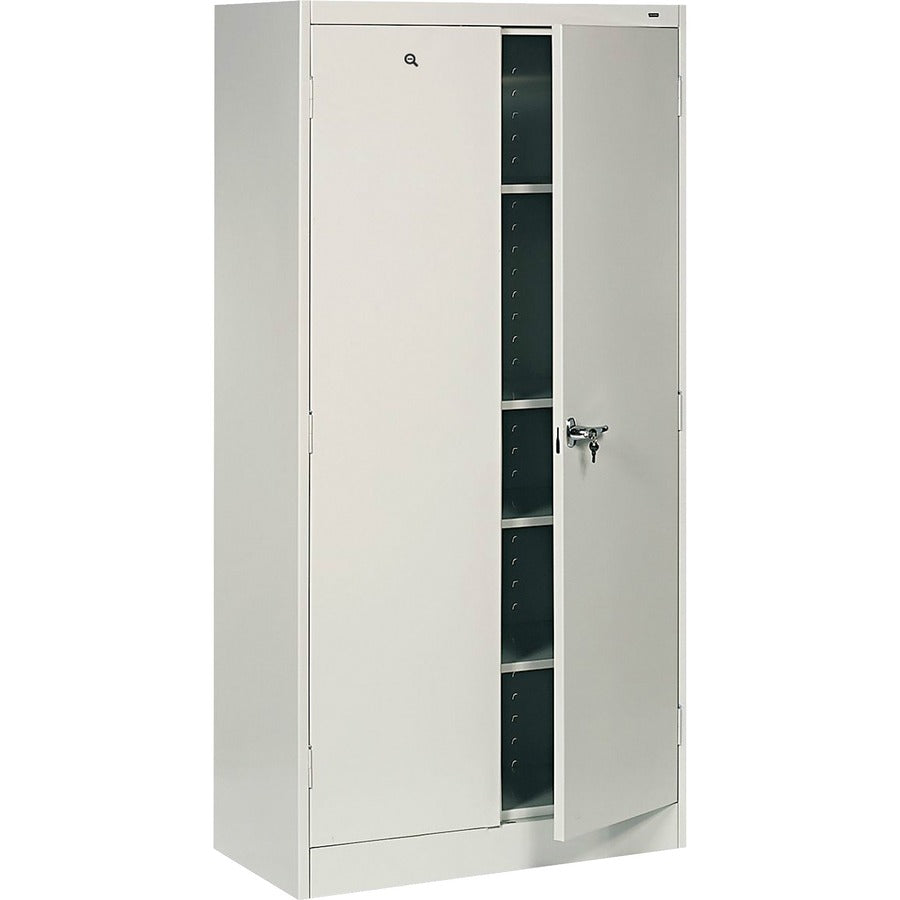 Tennsco Light Gray Standard Cabinet - 36" Width x 18" Depth x 72" Height - 5 x Shelf(ves) - 2 x Standard Door(s) - Heavy Duty, Adjustable Shelf, Locking Door, Hinged Door, Reinforced, Carrying Handle, Durable - Light Gray - Powder Coated - Steel - Recy...